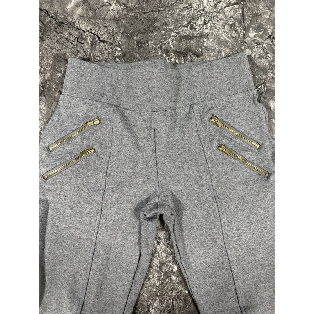 Ci‎ Sono Womens Straight Fit Stretch Pants Gold Double Zip Accent Gray Sz M - Picture 5 of 8